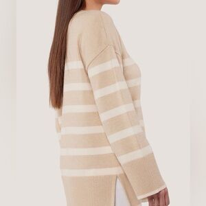 Matty M., Elliot Stripe Sweater in Oatmeal/ Ivory, Women’s